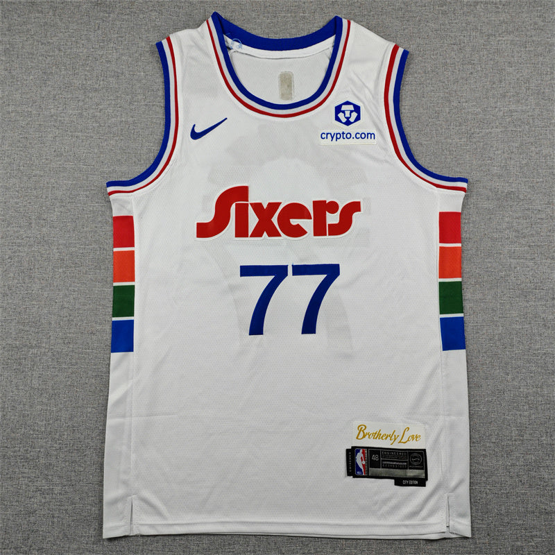 Tidjane Salaun #77 Philadelphia 76ers Nike City Edition Swingman Jersey – White (Brotherly Love)