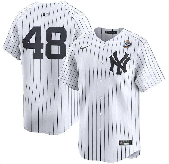 Men's New York Yankees Anthony Rizzo #48 2024 World Series Home Limited Jersey – White