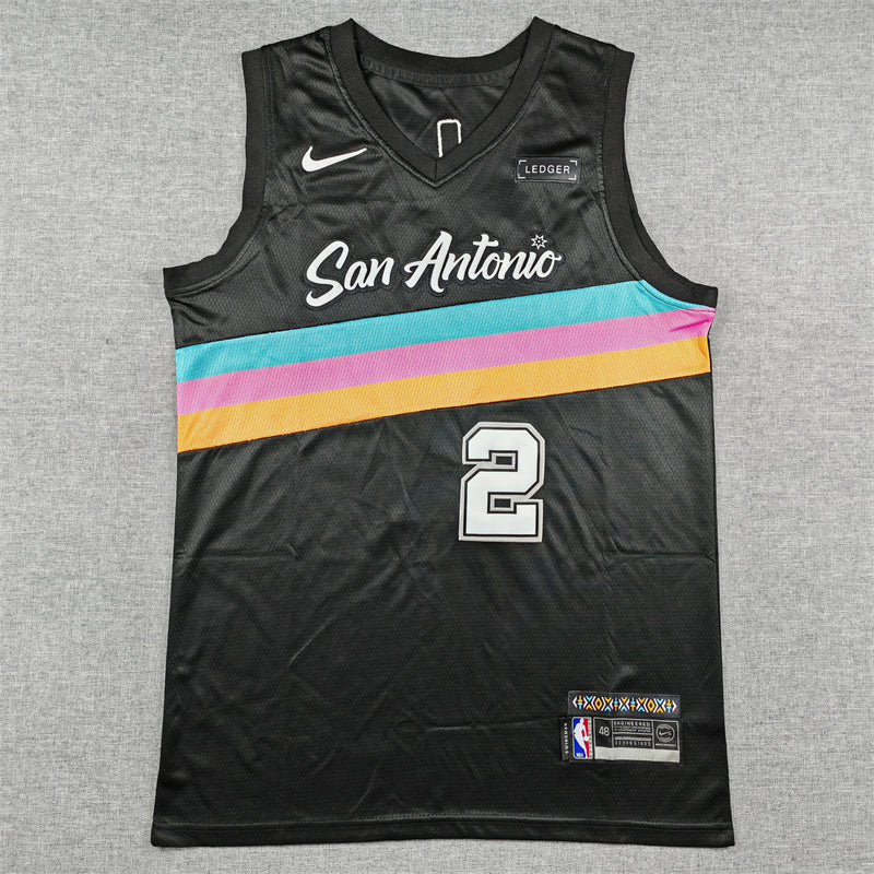 Ron Harper Jr. #2 San Antonio Spurs Nike City Edition Swingman Jersey – Black