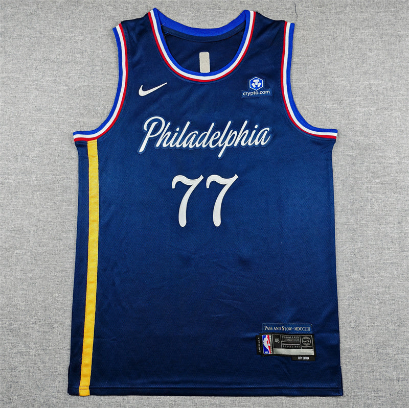 Edgecombe #77 Philadelphia 76ers City Edition Swingman Jersey – Navy