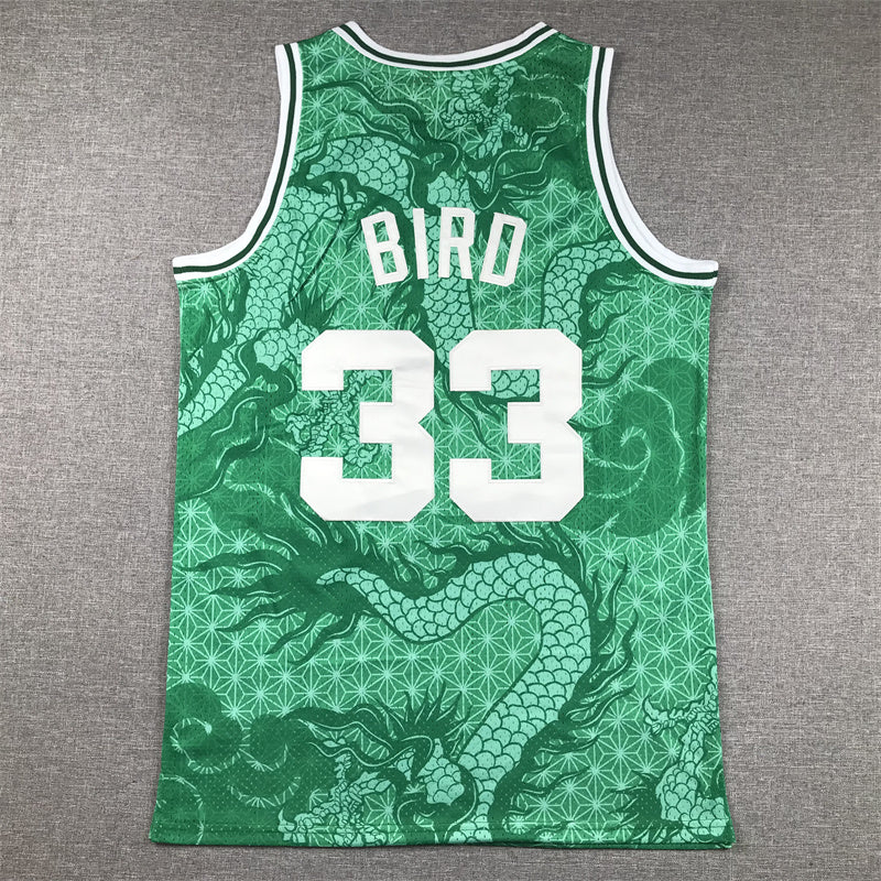 Larry Bird #33 Boston Celtics 1985-86 Mitchell & Ness Hardwood Classics Year of the Dragon Swingman Jersey – Green