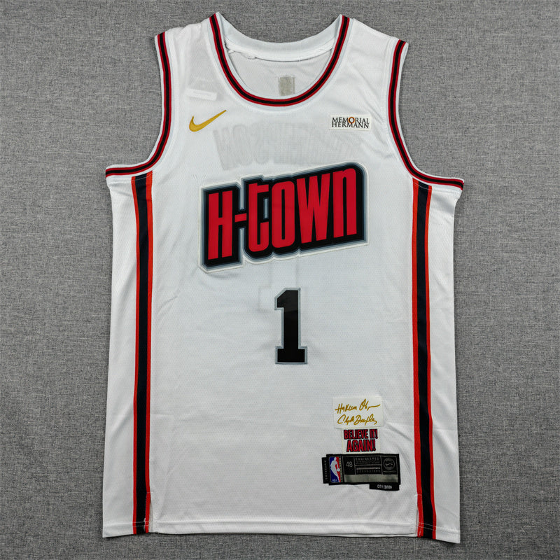 Amen Thompson #1 Houston Rockets City Edition Swingman Jersey – White