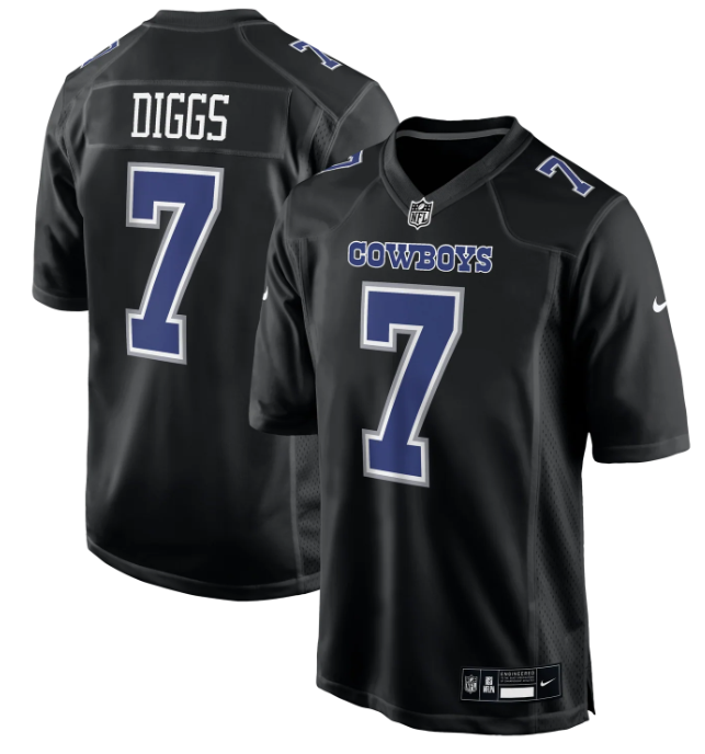 Dallas Cowboys Nike #7 Trevon Diggs Men's Game Jersey – Carbon Black