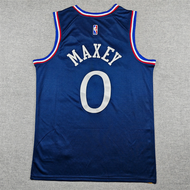 Tyrese Maxey #0 Philadelphia 76ers City Edition Swingman Jersey – Navy