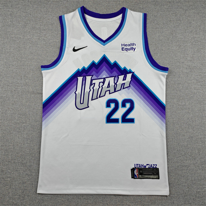 Drew Peterson #22 Utah Jazz City Edition Nike Swingman Jersey – White Mountain