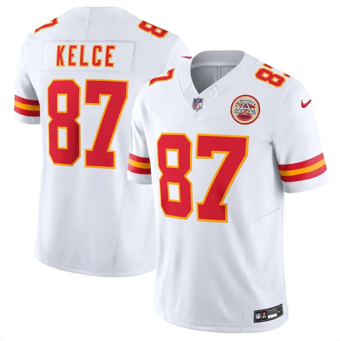 Men's Nike Travis Kelce #87 White Kansas City Chiefs Game Jersey