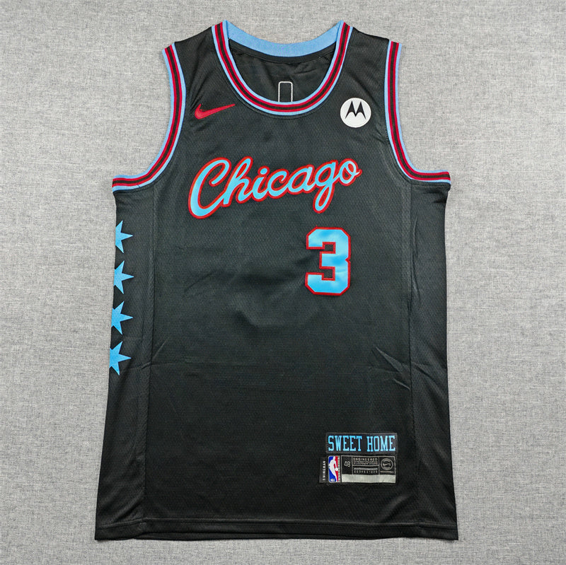 Josh Giddey #3 Chicago Bulls City Edition Swingman Jersey – Black