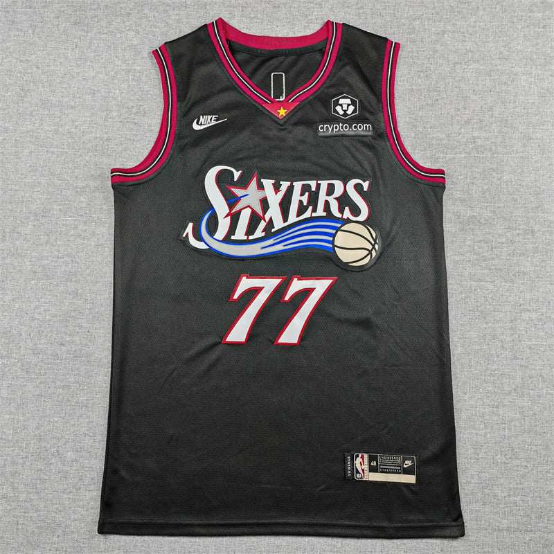 Kel'el Edgecombe #77 Philadelphia 76ers Nike City Edition Swingman Jersey – Black