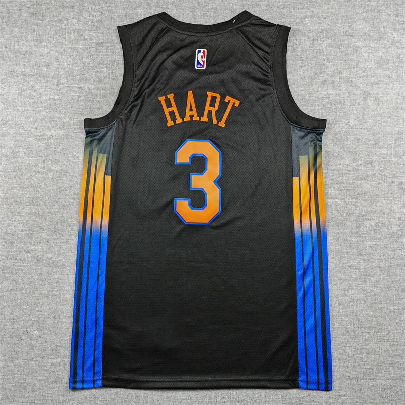 Josh Hart #3 New York Knicks Statement Edition Swingman Jersey – Black (City Lights)
