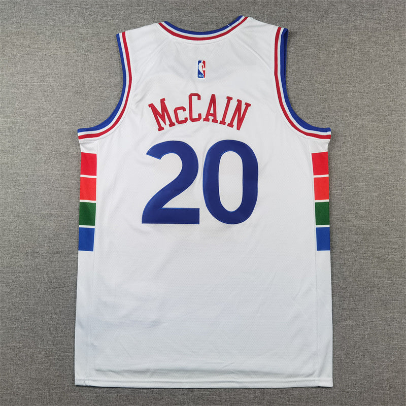 Jared McCain #20 Philadelphia 76ers Nike City Edition Swingman Jersey – White (Brotherly Love)