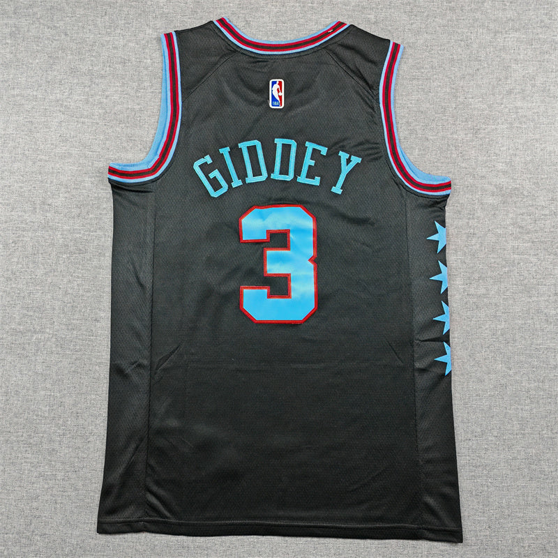 Josh Giddey #3 Chicago Bulls City Edition Swingman Jersey – Black