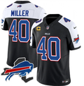 Buffalo Bills #40 Von Miller Men's 2023 F.U.S.E. Vapor Untouchable Jersey – Black/White | New York & C Patch