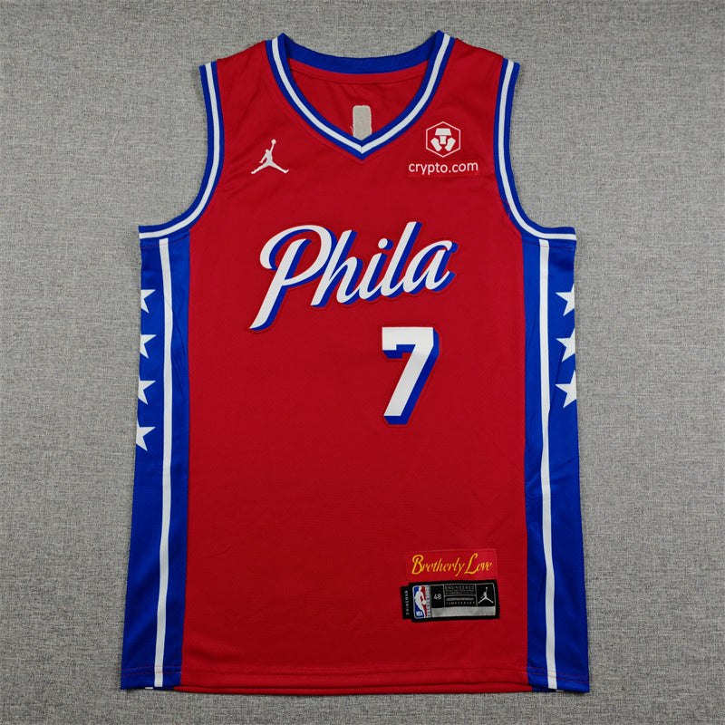 Jaylen Brown #7 Philadelphia 76ers Statement Edition Swingman Jersey – Red