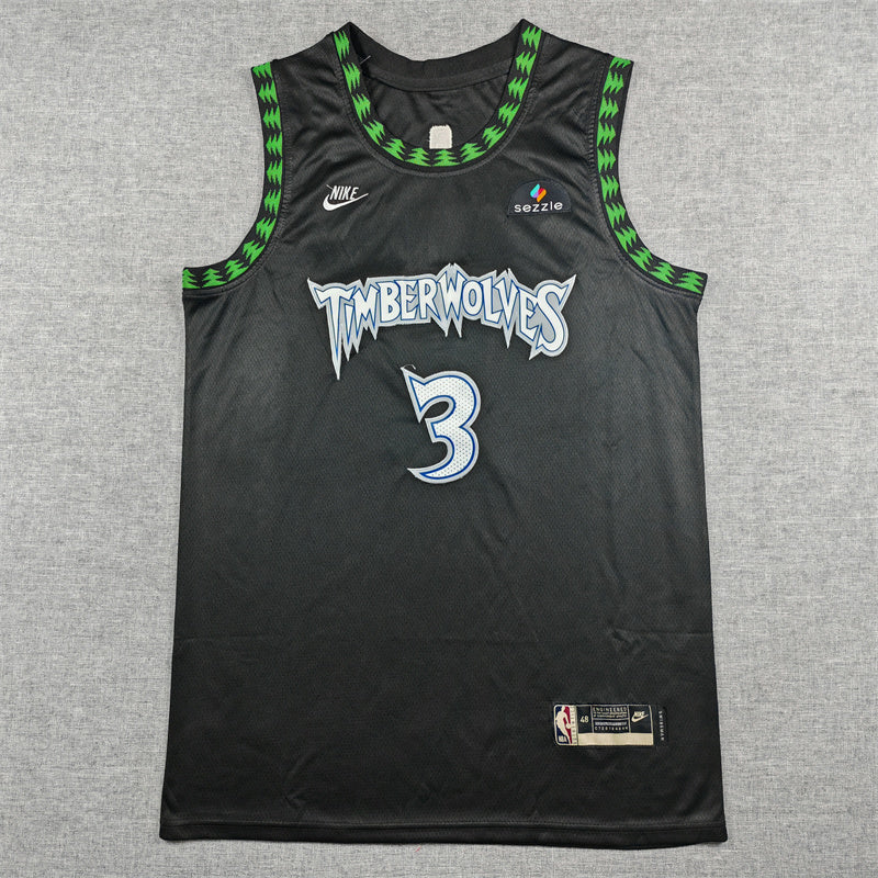 Jaden McDaniels #3 Minnesota Timberwolves City Edition Swingman Jersey – Black