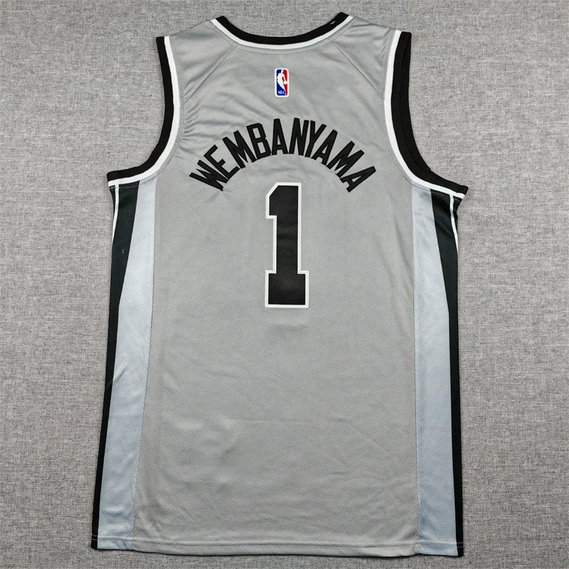 Victor Wembanyama #1 San Antonio Spurs Jordan Brand Statement Edition Swingman Jersey – Gray