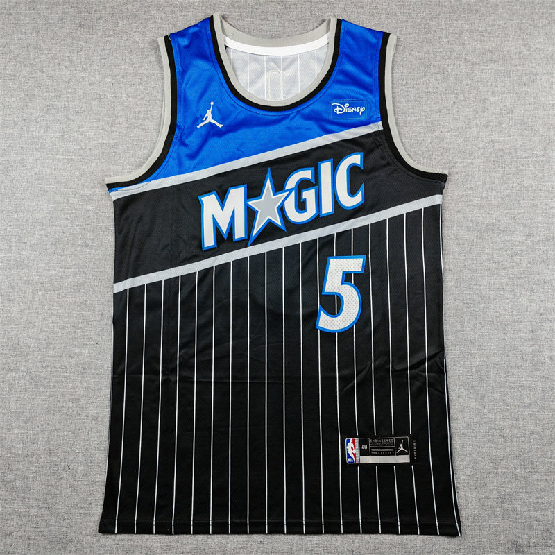 Paolo Banchero #5 Orlando Magic Statement Edition Swingman Jersey – Black Pinstripe