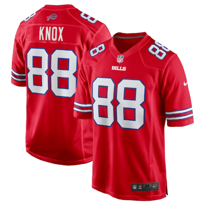 Buffalo Bills #88 Dawson Knox Men's Alternate Jersey – Red | All Stitched
