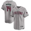 Men's Arizona Diamondbacks #14 Gabriel Moreno Gray Road Stitched Jersey