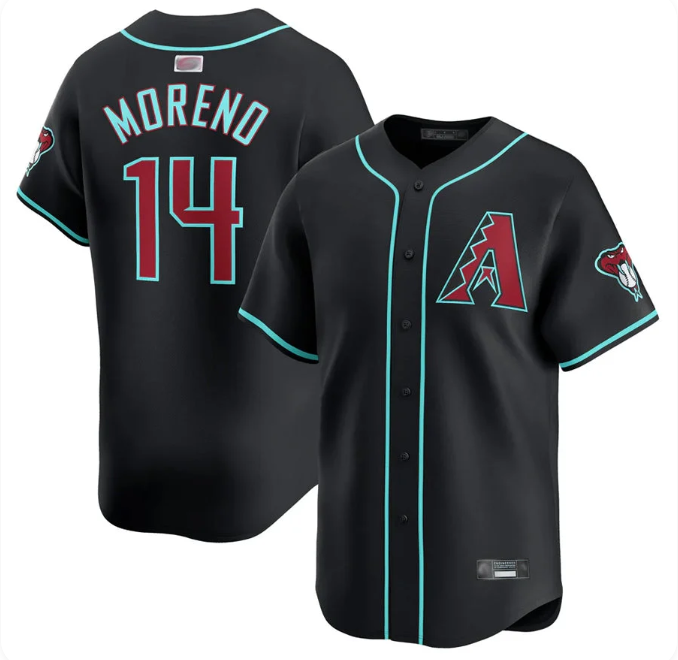 Men's Arizona Diamondbacks #14 Gabriel Moreno Black Alternate Stitched Jersey