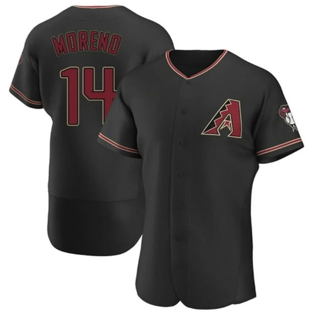 Men's Arizona Diamondbacks #14 Gabriel Moreno Black Elite Stitched Jersey