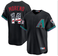 Men's Arizona Diamondbacks #14 Gabriel Moreno Black USA 250 Fourth of July Stitched Jersey