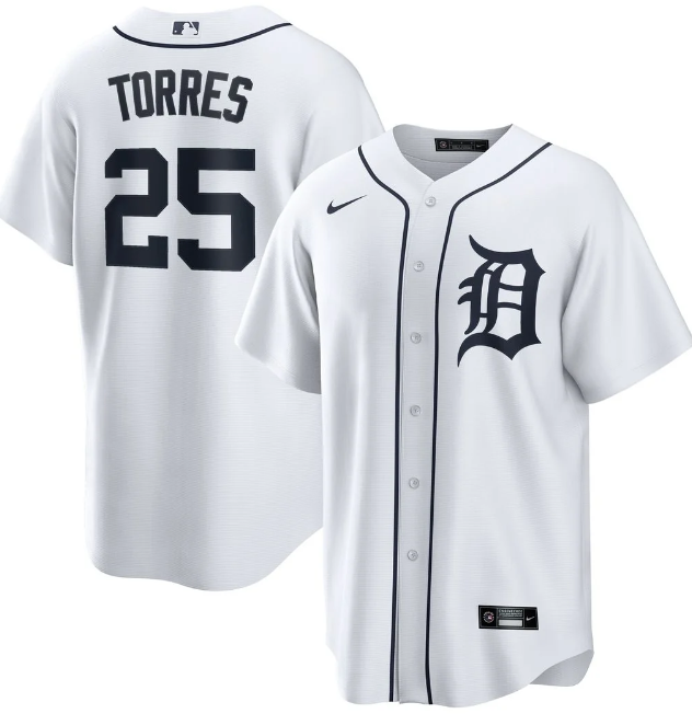 Gleyber Torres #13 Detroit Tigers Nike Home Replica Jersey – White