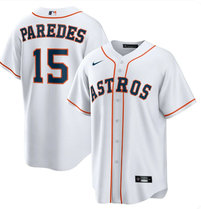 Isaac Paredes #15 Houston Astros Men's Home Replica Baseball Jersey - White