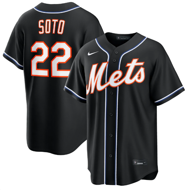 Juan Soto #22 New York Mets Nike Fashion Replica Blackout Jersey