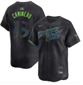 Tampa Bay Rays Junior Caminero City Connect Jersey - Charcoal Stitched Baseball Jersey