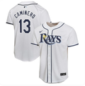 Tampa Bay Rays Junior Caminero Nike Youth Home Player Game Jersey - White