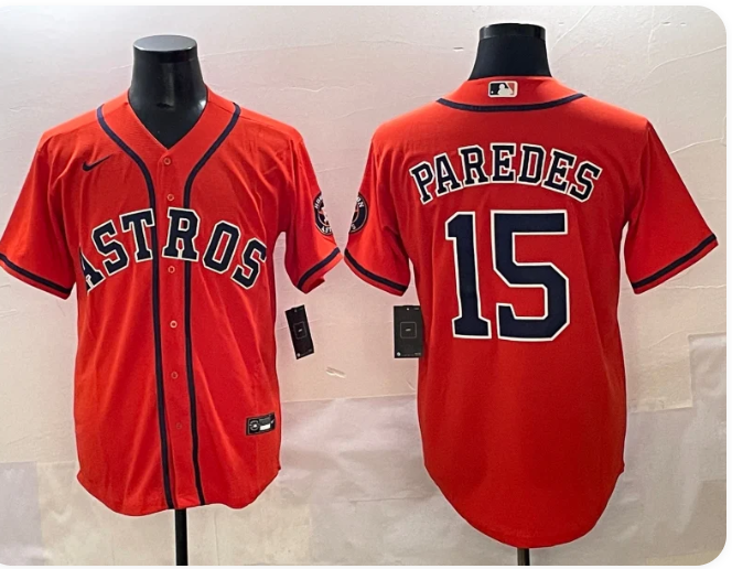 Isaac Paredes #15 Houston Astros Men's Replica Player Jersey - Orange