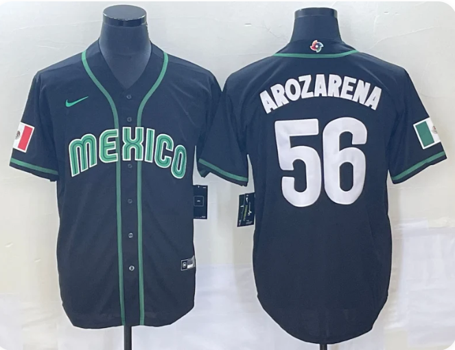 Mexico #56 Randy Arozarena 2023 World Baseball Classic Replica Jersey - Black