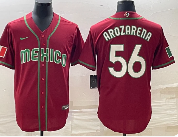 Mexico #56 Randy Arozarena 2023 World Baseball Classic Replica Jersey - Red
