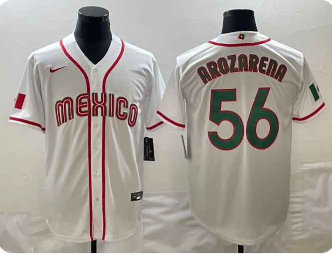Mexico #56 Randy Arozarena 2023 World Baseball Classic Replica Jersey - White