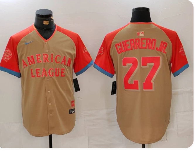 Men's American League Vladimir Guerrero Jr. #27 Cream 2024 MLB All-Star Game Limited Player Jersey