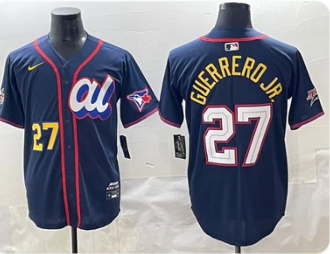 Men's American League Vladimir Guerrero Jr. #27 Navy 2025 MLB All-Star Edition Limited Player Jersey