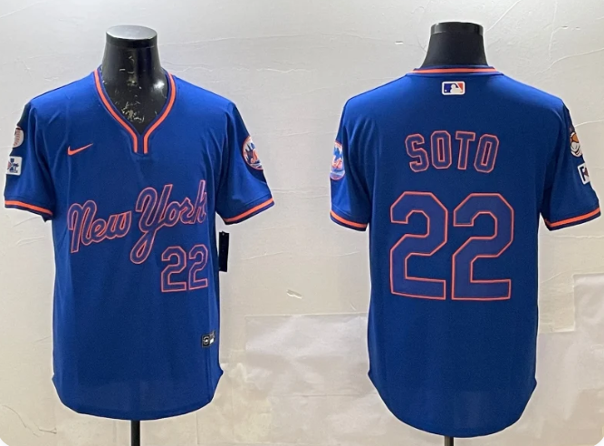 Juan Soto #22 New York Mets Replica Player Jersey – Royal Blue