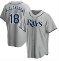 Men's Tampa Bay Rays #18 Shane McClanahan Gray Home Game Stitched Jersey
