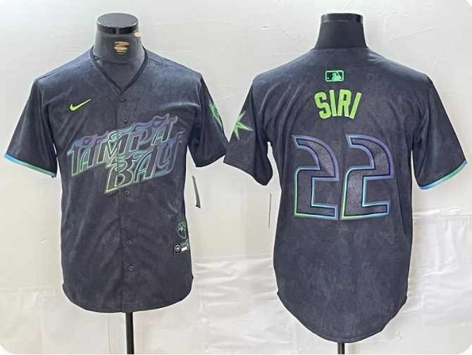 Jose Siri #22 Tampa Bay Rays Men's 2024 City Connect Limited Player Jersey - Charcoal
