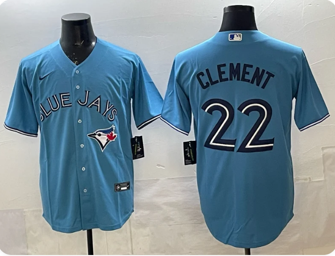 Men's Toronto Blue Jays Ernie Clement #22 Powder Blue Replica Player Jersey