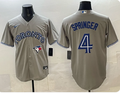 Men's Toronto Blue Jays #4 George Springer Gray 2024 Replica Player Jersey
