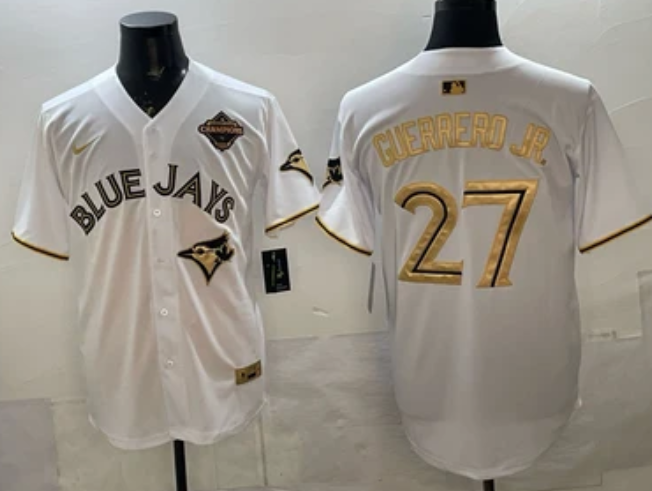 Men's Toronto Blue Jays #27 Vladimir Guerrero Jr. White Home Limited Player Jersey