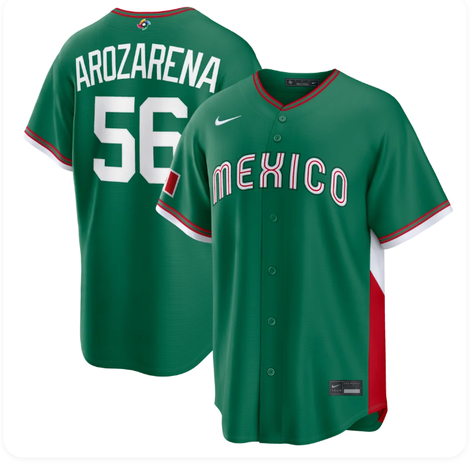 Men's Randy Arozarena Green Mexico Baseball 2026 World Baseball Classic Road Stadium Jersey