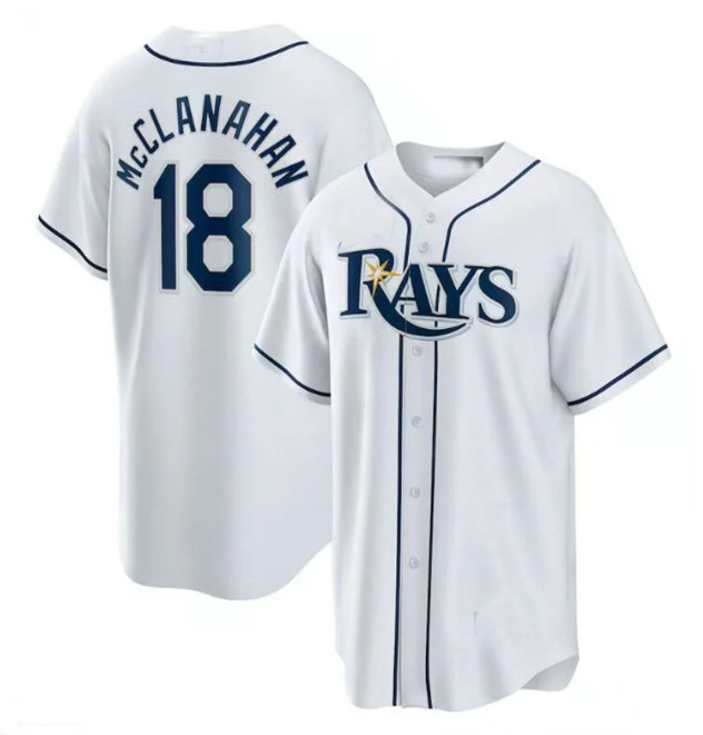 Men's Tampa Bay Rays #18 Shane McClanahan White Home Replica Player Jersey
