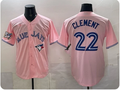 Men's Toronto Blue Jays #22 Ernie Clement Pink Stitched Jersey – 50th Anniversary Patch