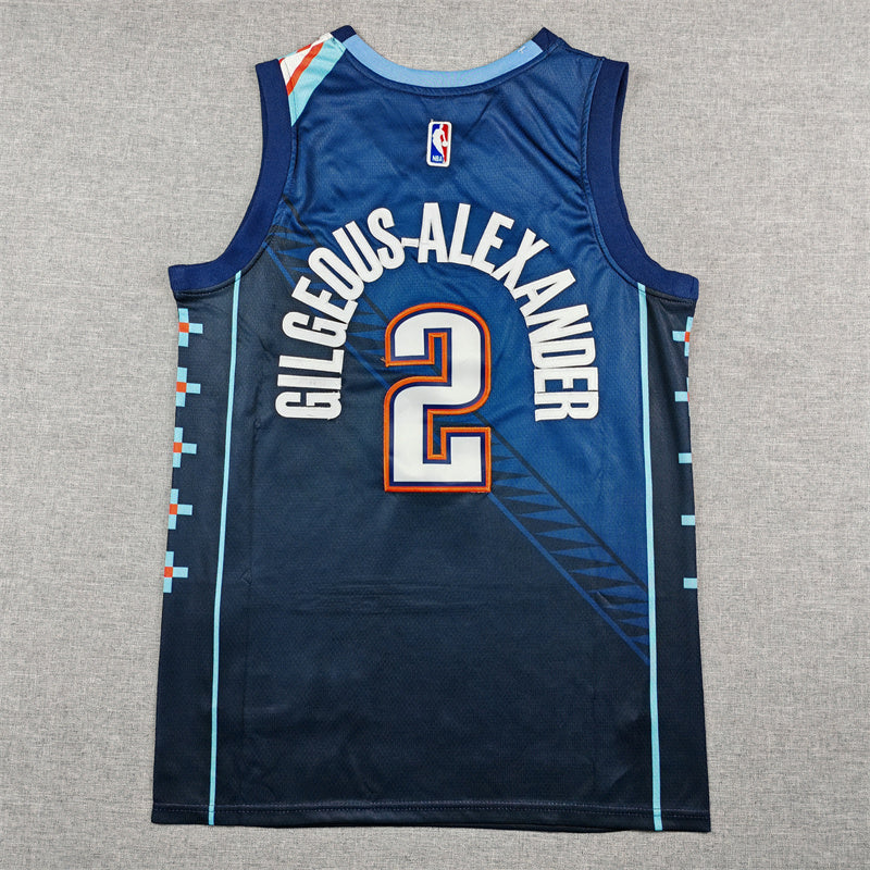 Shai Gilgeous-Alexander #2 Oklahoma City Thunder City Edition Swingman Jersey – Navy