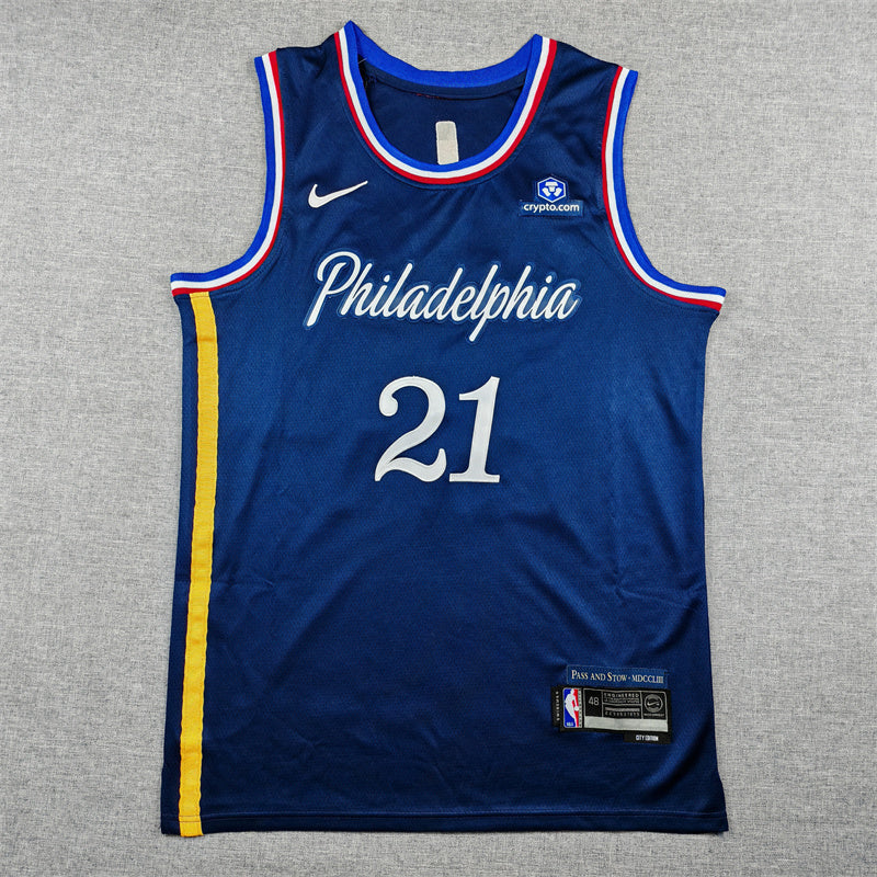 Joel Embiid #21 Philadelphia 76ers City Edition Swingman Jersey – Navy
