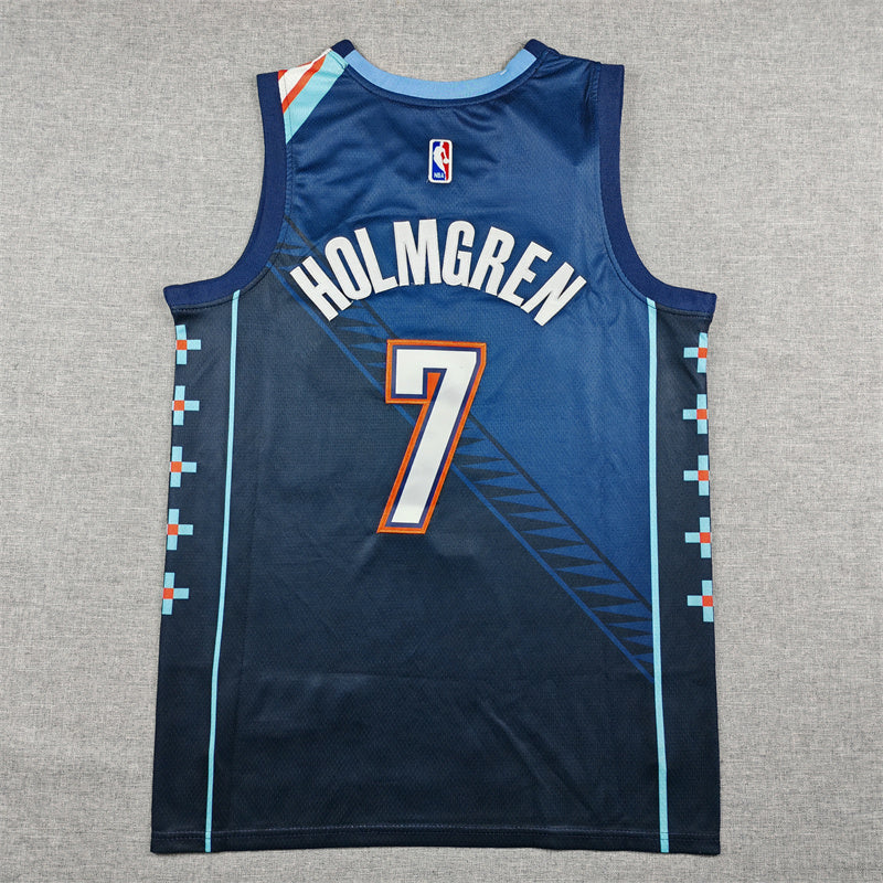 Chet Holmgren #7 Oklahoma City Thunder City Edition Swingman Jersey – Navy