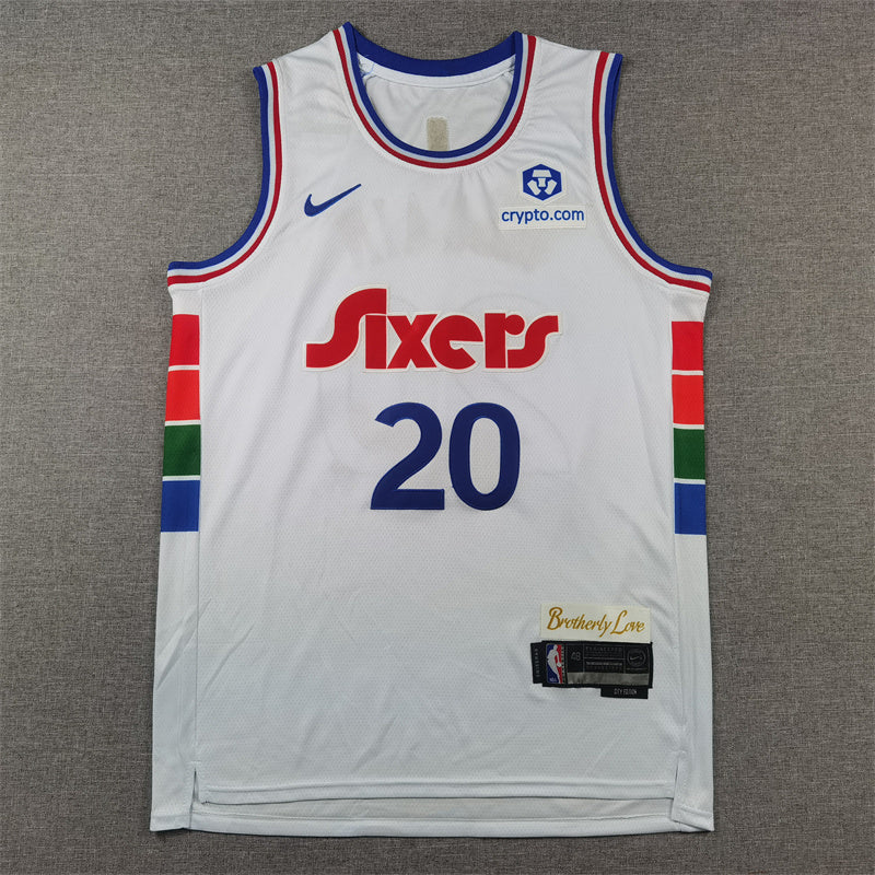 Jared McCain #20 Philadelphia 76ers Nike City Edition Swingman Jersey – White (Brotherly Love)