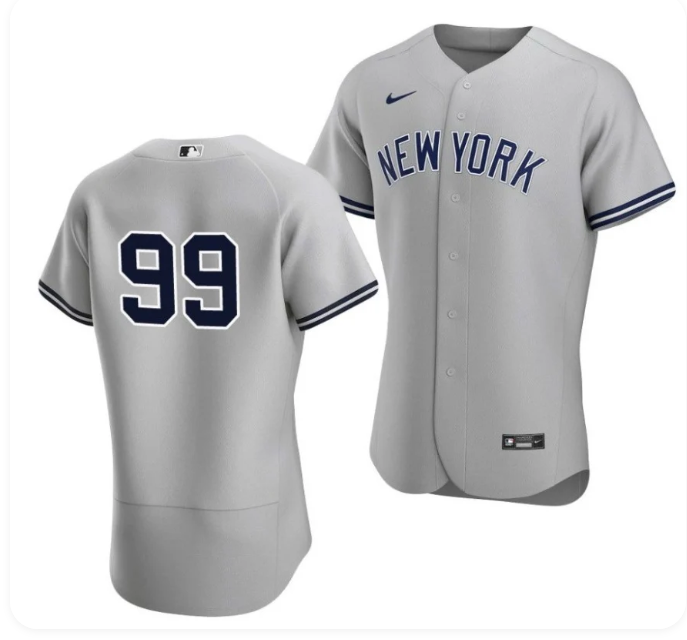 New York Yankees #99 Aaron Judge Men's Baseball Jersey – Gray No Name Edition